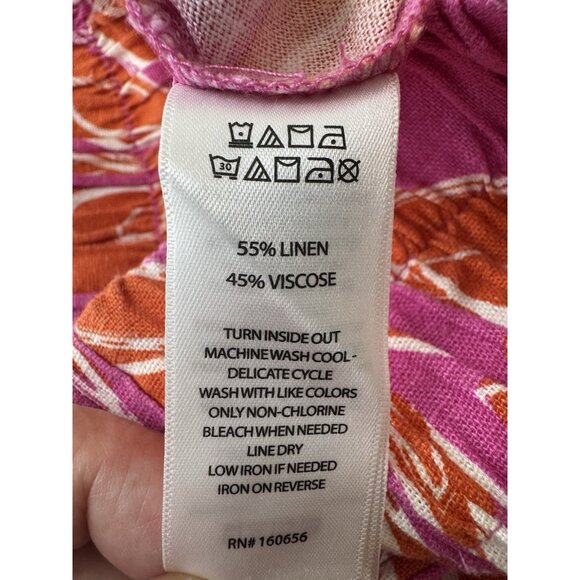 Sincerely Jules Women's Pink Orange Linen Blend Pants Size S NWT - Picture 7 of 8